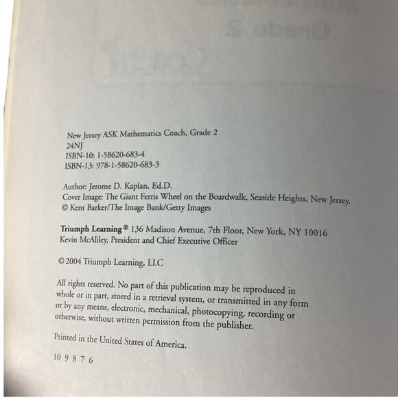 New Jersey ASK Coach Mathematics Grade 2 By Triumph Learning Paperback 2004 - Picture 4 of 14